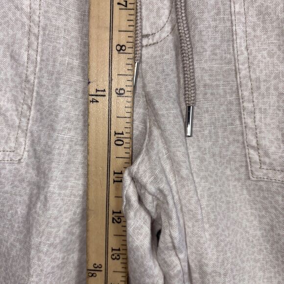 Athleta Pants Womens Size 6 Beige Cabo Linen Jogger Cheetah Print Casual - Picture 7 of 10